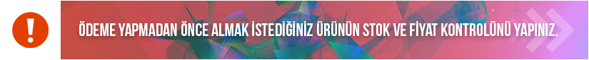 Ödeme yapmadan önce almak istediğiniz ürünün stok ve fiyat kontrolünü yapınız!