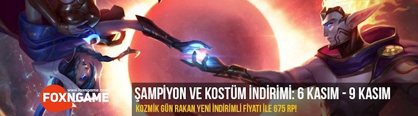 Şampiyon ve Kostüm İndirimi: 6 Kasım - 9 Kasım Şampiyon ve Kostüm İndirimi: 6 Kasım - 9 Kasım