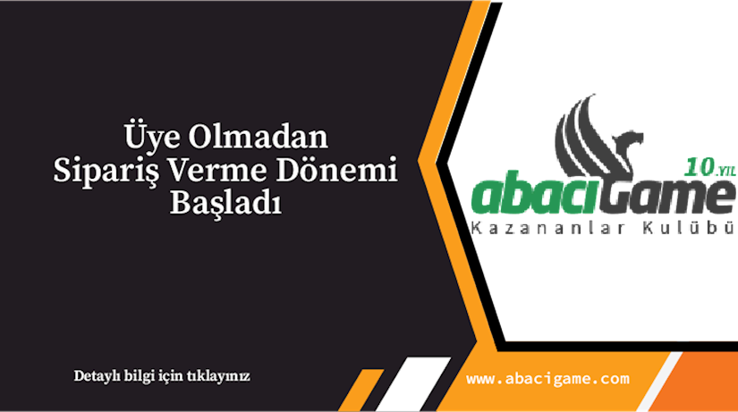 ÜYELİKSİZ SİPARİŞ DÖNEMİ BAŞLADI ! ÜYELİKSİZ SİPARİŞ DÖNEMİ BAŞLADI !